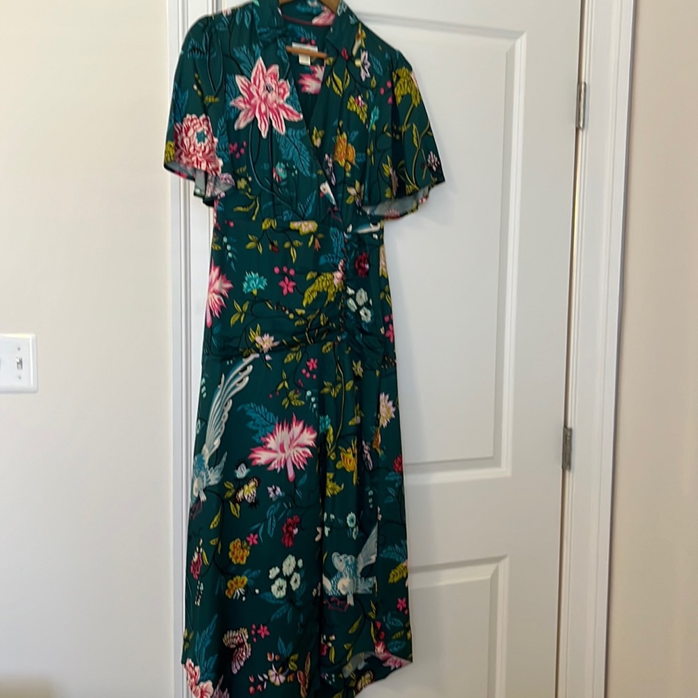 Maeve turquoise floral fitted dress